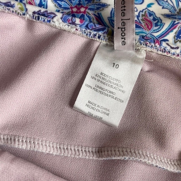 NANETTE LEPORE Poppy Floral Halter One Piece Swimsuit Plunge Beach Size 10 - Picture 12 of 16